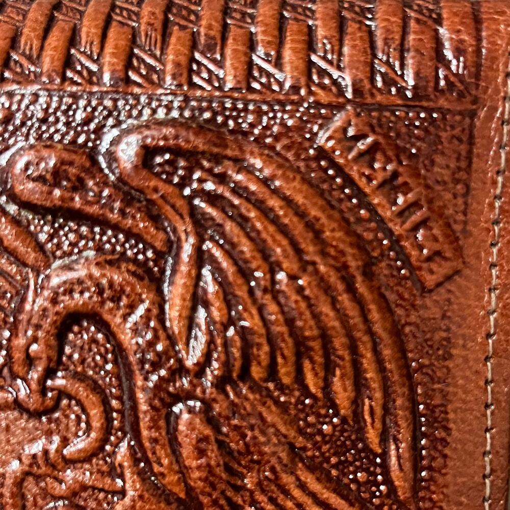 Vintage Wallet Tooled Leather Venice Floral Snap Envelope - Picture 14 of 14